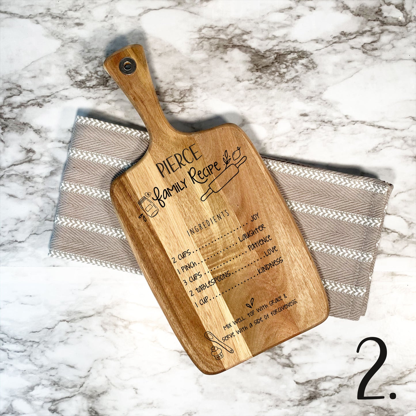 charcuterie board / Serving Board with handle / Personalized Cheese Board