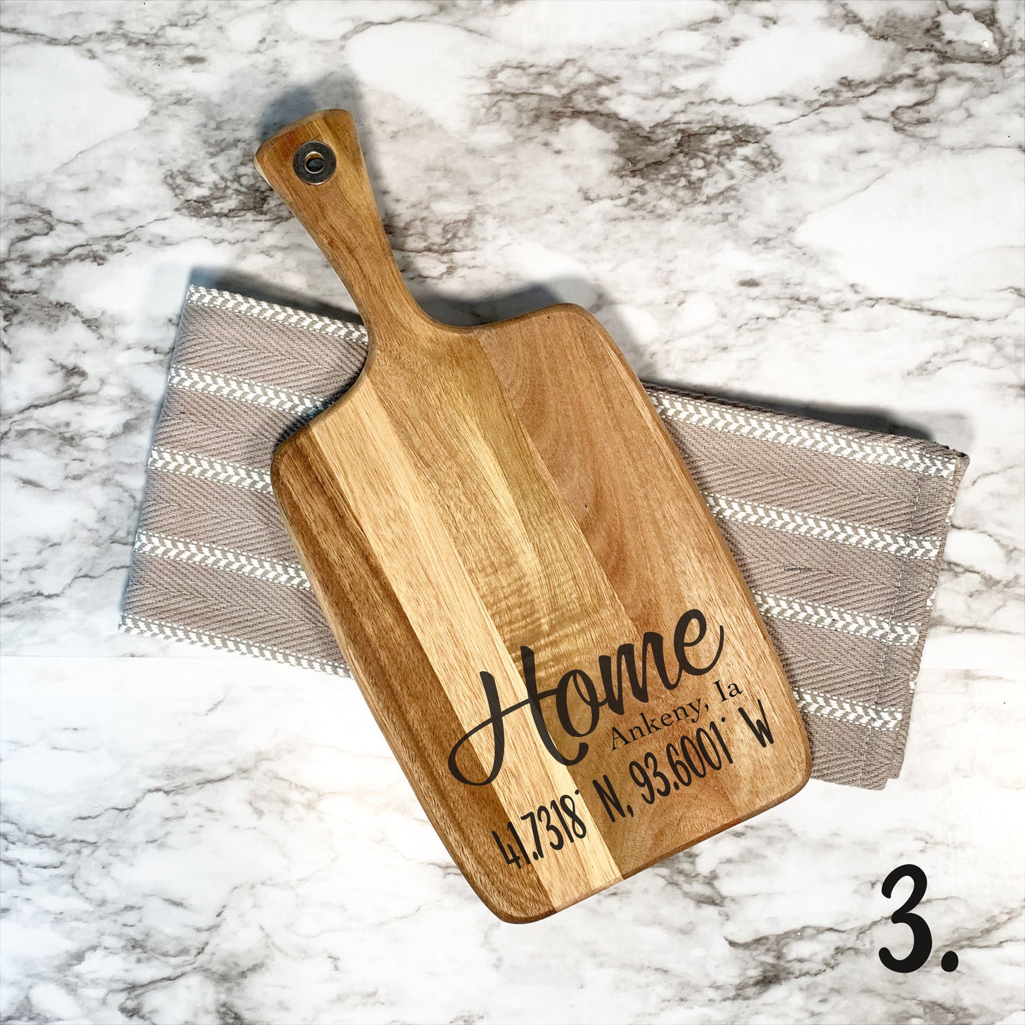 charcuterie board / Serving Board with handle / Personalized Cheese Board