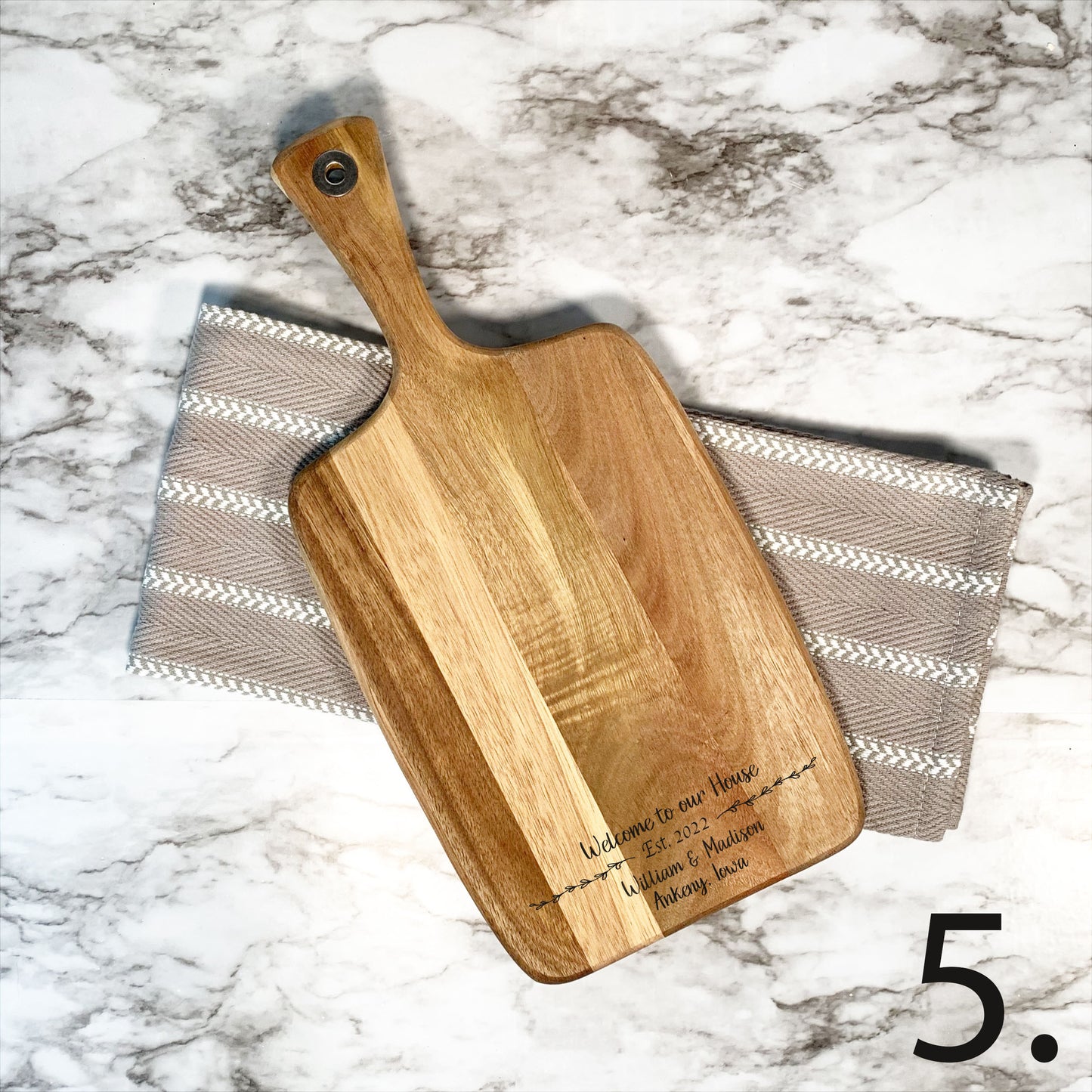 charcuterie board / Serving Board with handle / Personalized Cheese Board