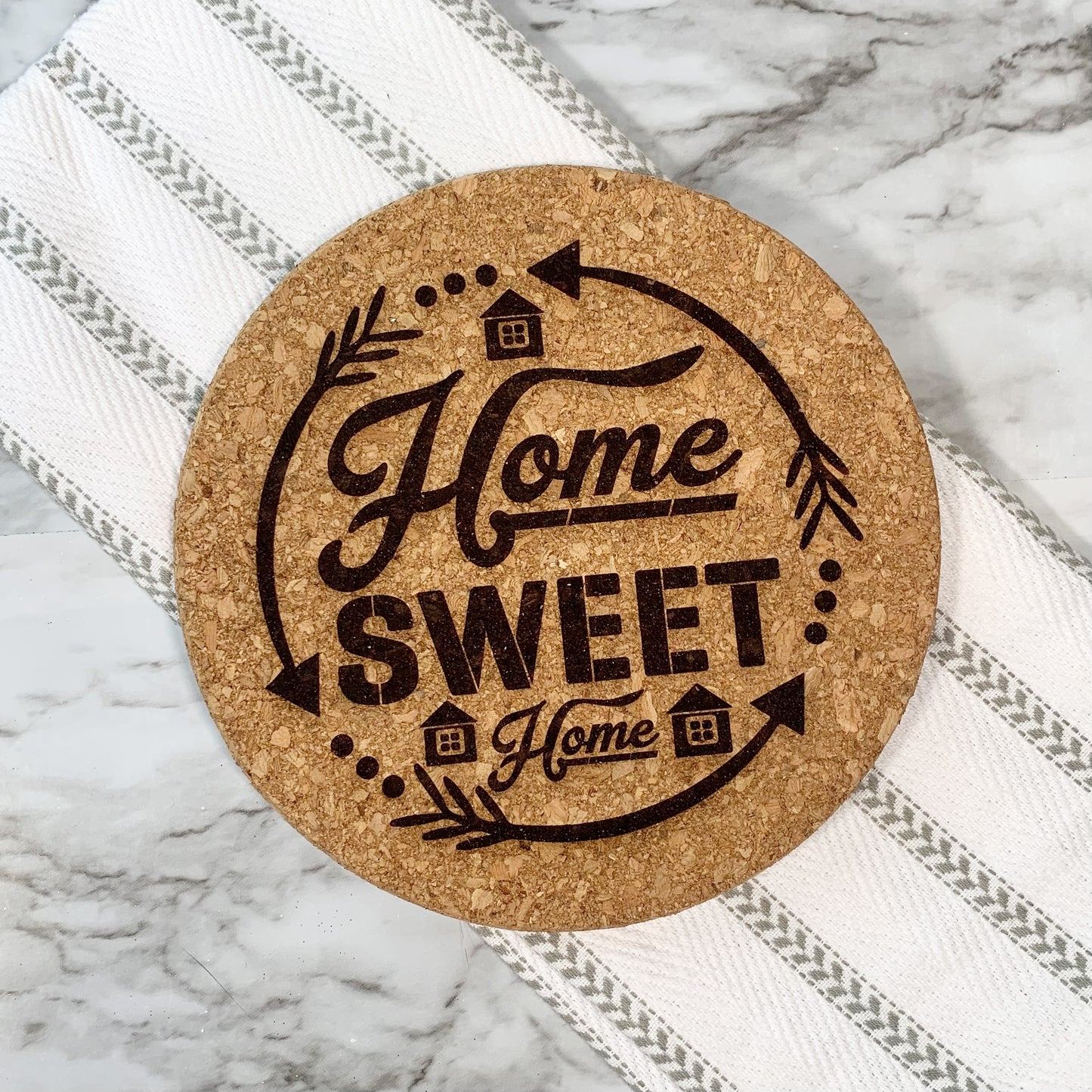 Laser Engraved kitchen cork trivet