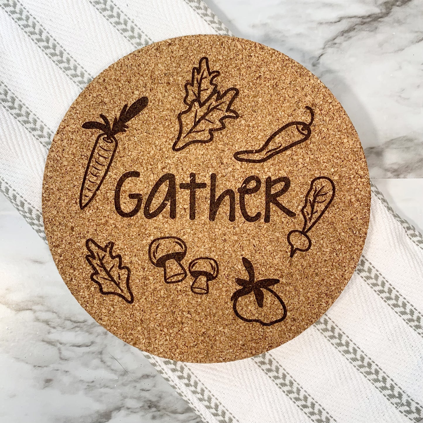 Laser Engraved kitchen cork trivet
