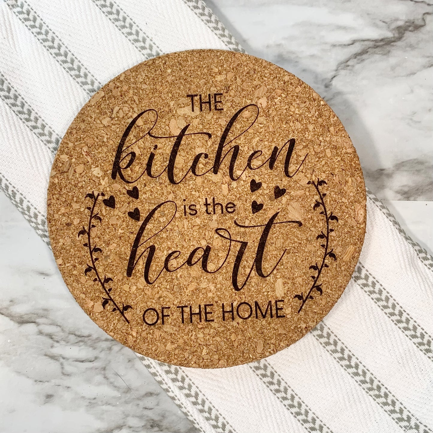Laser Engraved kitchen cork trivet