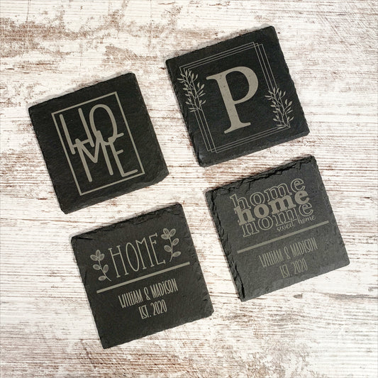 Personalized Slate Coasters |Engraved Slate Coasters