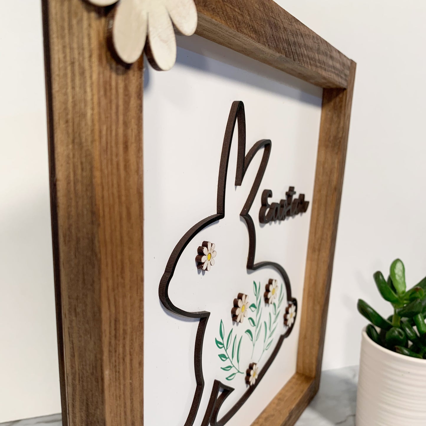 Easter bunny sign| bunny sign | Easter Decor | Laser engraved decor | 3d Bunny design | Spring Decor | Rabbit |