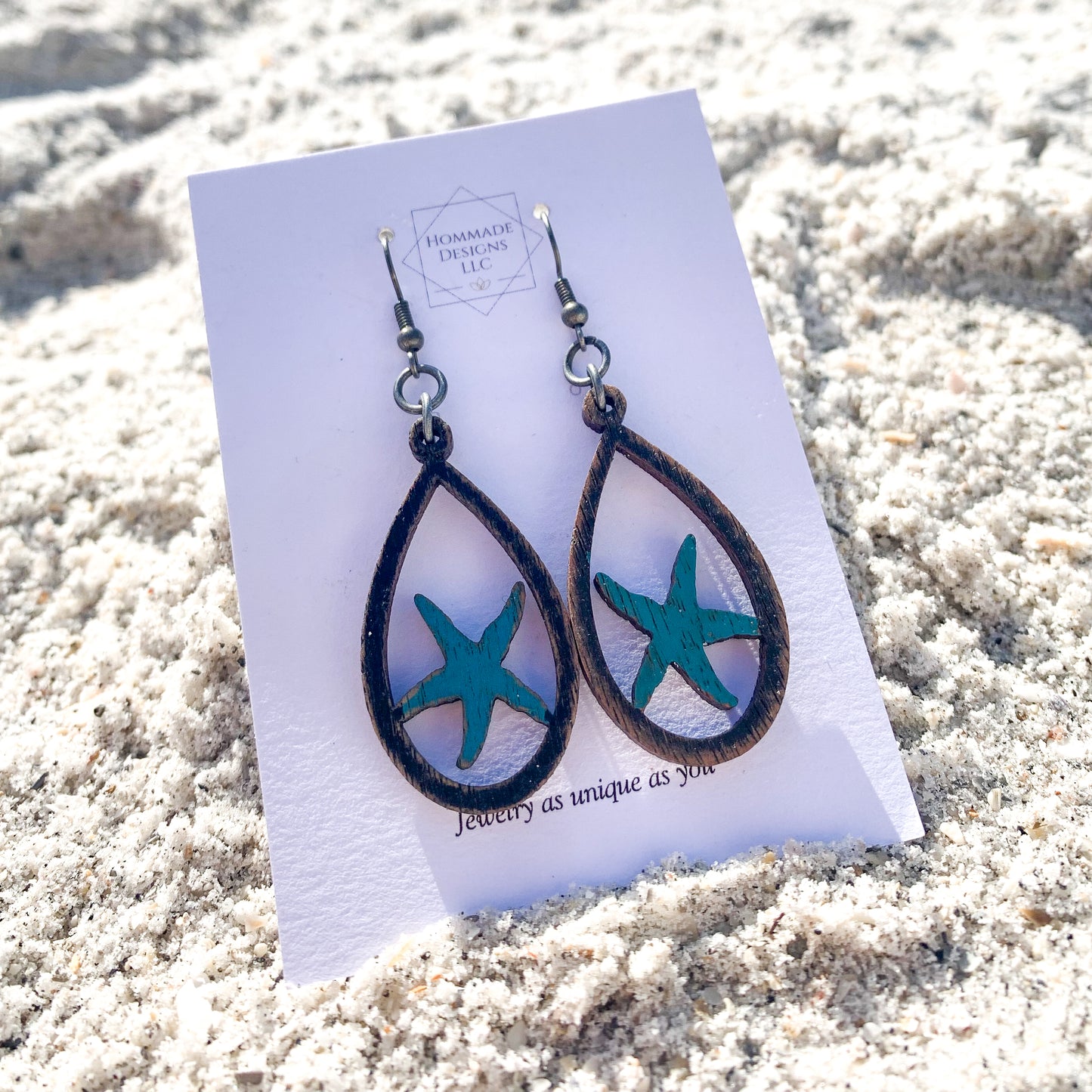 Laser cut wooden Beach Earrings