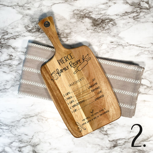 charcuterie board / Serving Board with handle / Personalized Cheese Board