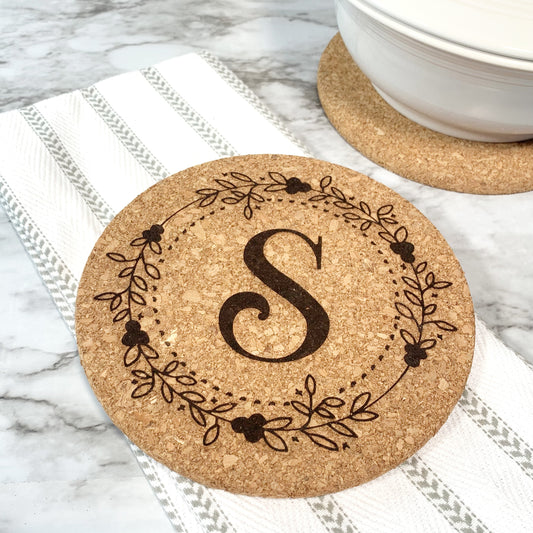 Laser Engraved kitchen cork trivet