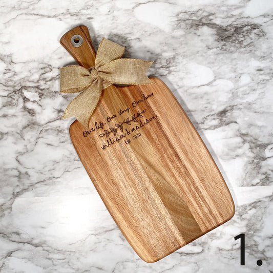 charcuterie board / Serving Board with handle / Personalized Cheese Board