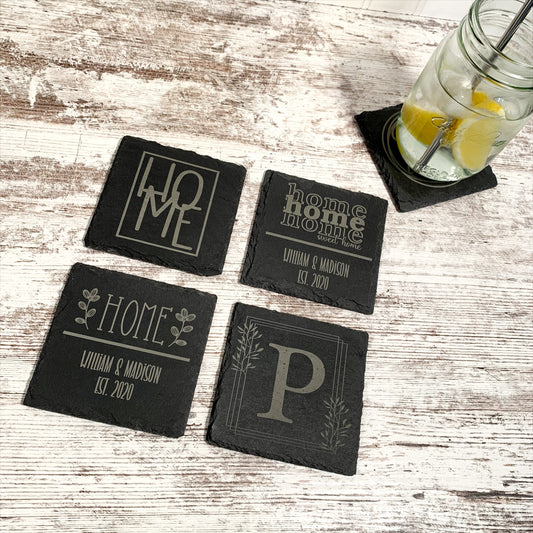 Personalized Slate Coasters |Engraved Slate Coasters