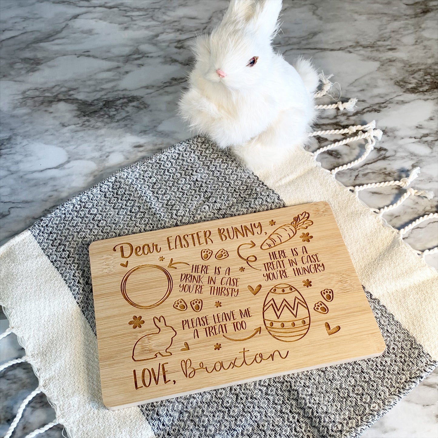 Easter Bunny treat tray || Easter cutting Board | Personalized Easter Bunny board | bamboo cutting board | Easter Decor